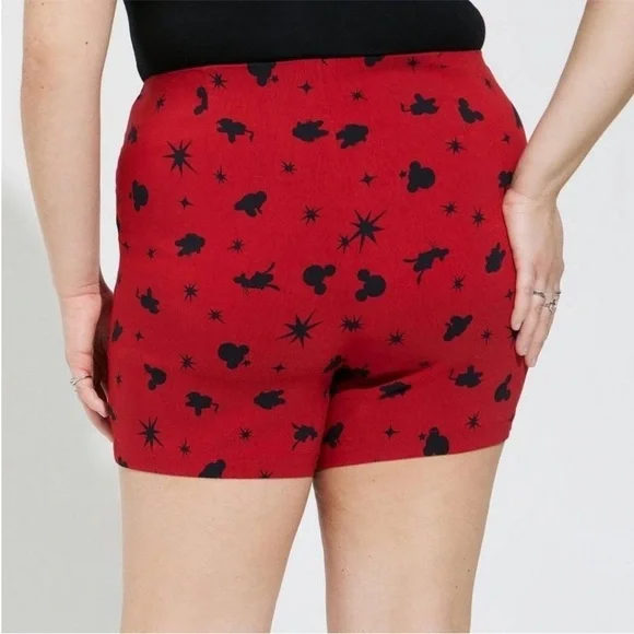 Plus size women’s 3x torrid  Disney shorts red with black Mickey ears - Picture 2 of 14